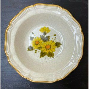 Vintage Mikasa Stoneware EB802 Sunny Side 9.5" Rim Serving Bowl Yellow Daisy
